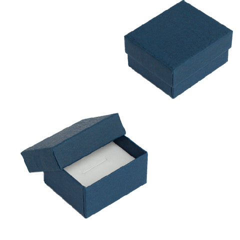 020317 (C1NV) Caja lisa, color azul navy para anillo  (5.8 x 5 x 3 cm)