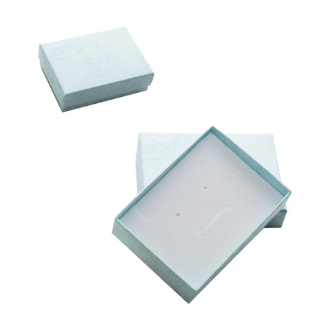 020318 (C2AC) Caja lisa, color azul cielo para cadena y aretes (6 x 8.4 x 2.5 cm)