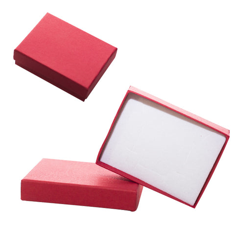 020323 (C2RJ) Caja lisa, color rojo para cadena y aretes (6 x 8.4 x 2.5 cm)