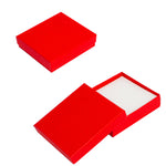 020332 (C5RJ) Caja lisa, color rojo para cadena, aretes y anillo  (10 x 9 x 2.5 cm)