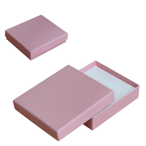 020333(C5RS) Caja rosa cuadrada para cadena, arena y anillo (10 x 9 x 2.5 cm)