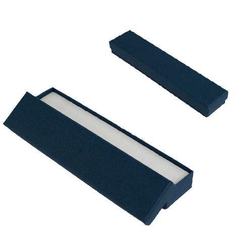 020342 (C7NV) Caja lisa, color azul navy alargada para pulsera  (22 x 5 x 2.5 cm)