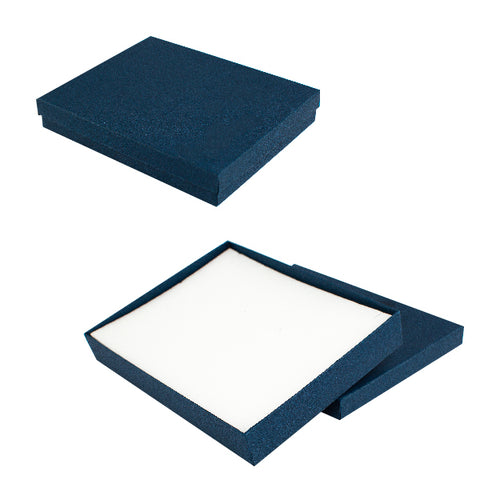 020351 (C8NV) Caja lisa, color azul navy para collar  (15 x 18.5 x 3 cm)