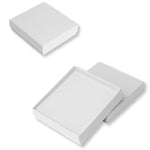 020368 (C5BL) Caja lisa, color blanco para cadena, aretes y anillo  (10 x 9 x 2.5 cm)