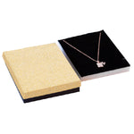 020811 (3015) Caja diamantina dorada, para collar (17.5 x 14 x 2.5 cm)