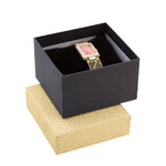 020812 (3016) Caja diamantina dorada, para reloj (8.5 x 9 x 5.5 cm)