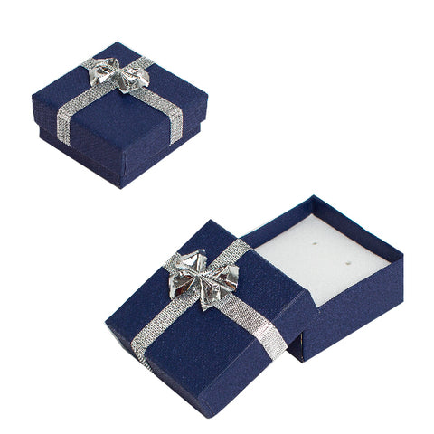 021201 (CM1AZ) Caja con moño color azul para broquel (4.5 x 5.4 x 2.2 cm)