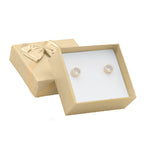 021203 (CM1IOR) Caja con moño color dorada para broquel (5 x 5 x 2.2 cm)