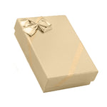 021218 (CM5IOR) Caja con moño color dorada para cadena, aretes y anillo (9.5 x 7x 2.7 cm)