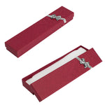 021225 (CM6RJ) Caja con moño color rojo para pulsera (20 x 4.2 x 2.5 cm)