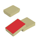 031312 (250MR) Estuche de plástico marfil con inserto rojo para aretes paq con 50 estuches (5.5 x 4.2 x 2 cm)
