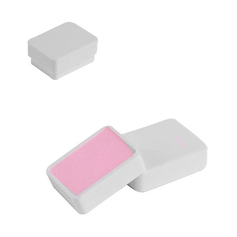 031318 (260BR) Estuche de plástico blanco con inserto rosa para broquel paq con 50 estuches  (4.2 x 3.2 x 2 cm)