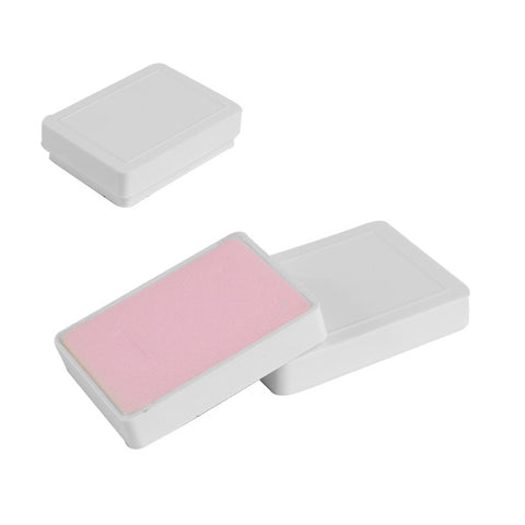 031327 (270BR) Estuche de plástico blanco con inserto rosa para aretes y anillo paq con 50 estuches  (6.5 x 4.9 x 2 cm)