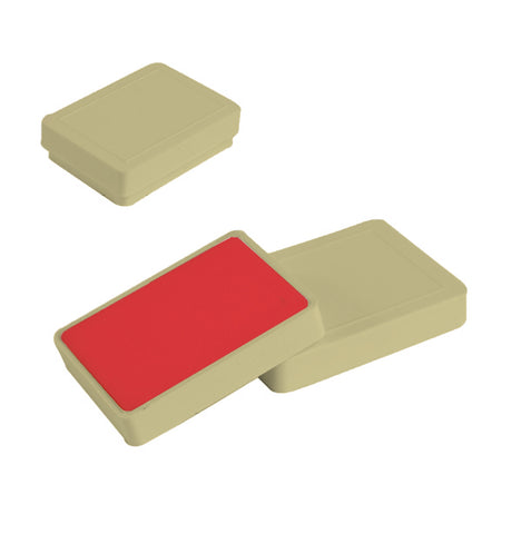 031329 (270MR) Estuche de plástico marfil con inserto rojo para aretes y anillo paq con 50 estuches (6.5 x 4.9 x 2 cm)