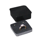 031333 (3323) Estuche fino de plástico mediano y esponja color negro, para aretes y anillo Paq / 12 piezas (6 x 6 x 2.5)