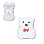 (031630 (OSOCHBL) Estuche con forma de oso chico en color blanco para anillo (3.5 x 3.5 x 4.5 cm)