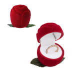 031635 (ROSAS) Estuche para anillo, en forma de rosa color rojo (4.2 x 4 x 5 cm)
