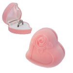 031643 (CORAZON RS) Estuche con forma de corazón en color rosa para anillo (6 x 6 x 4cm)