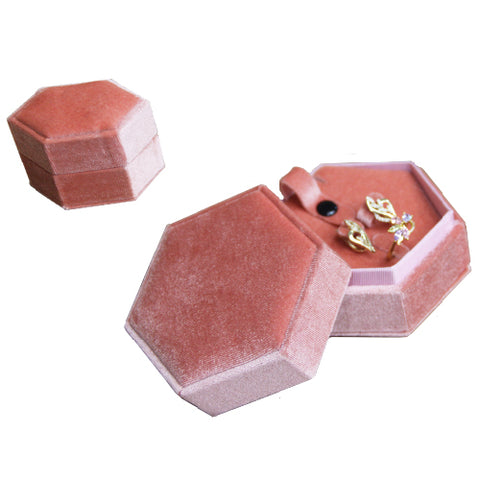 (040278) Estuche exagonal para juego ch color rosa palo (10x10x5.5 cm)
