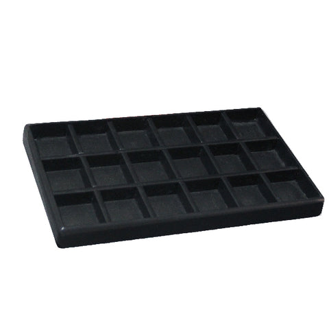 050130 (63N) Charola de vinil color negro con 18 divisiones ( 29 x 22 x 2 cm)