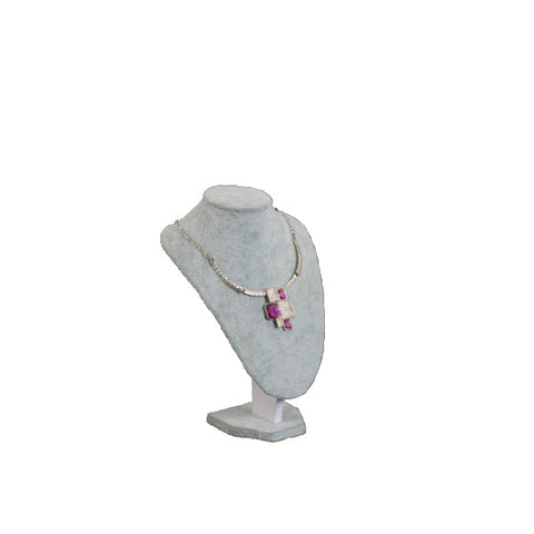 051613 (3992) Exhibidor de terciopelo gris, cuello mediano para collar (18 x 25cm)