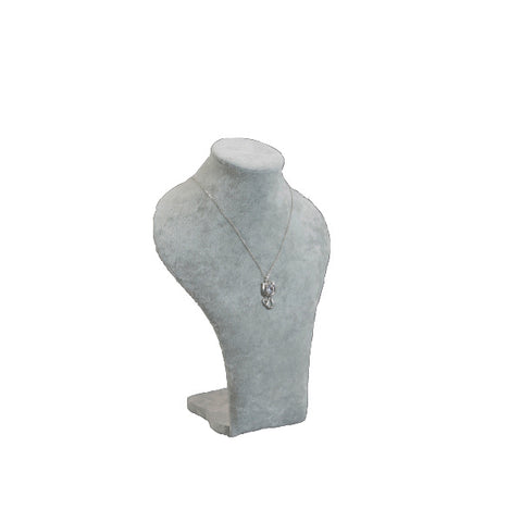 051614 (3993) Exhibidor de terciopelo gris, cuello mediano para collar (20 x 30cm)