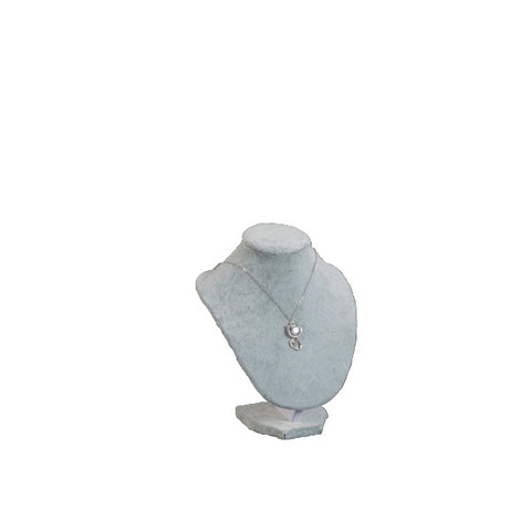 051615 (3995) Exhibidor de terciopelo gris, cuello chico para collar (16 x 20.5cm)
