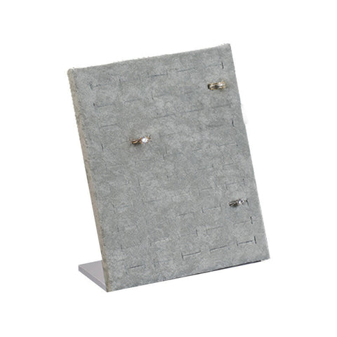 051617 (3999) Exhibidor de terciopelo gris, para 50 anillos  (20 x 24.5 cm)