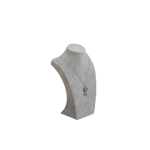 051619 (5908) Exhibidor de terciopelo gris, cuello fashion mediano para collar (24.5 x 14.7 cm)