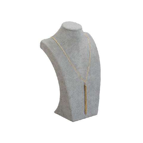 051620 (5909) Exhibidor de terciopelo gris, cuello fashion grande para collar largo (35 cm)