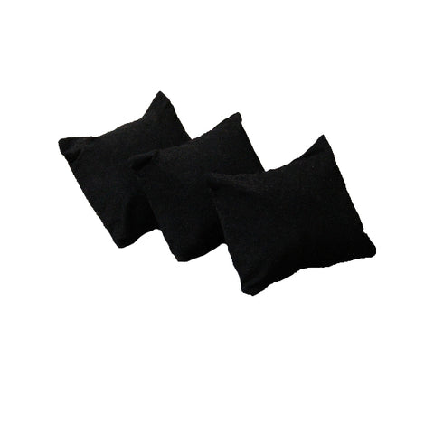 051636 (ALMV NG) Almohada de Velur color negro, para reloj o aro - paq / 3 piezas (9 x 8 x 2 cm)