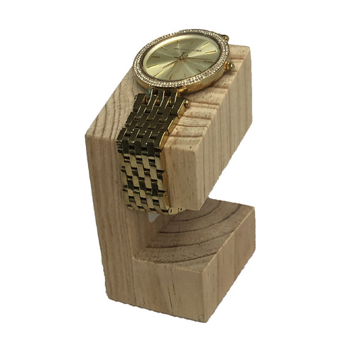 (053068) Base de madera  para reloj o pulcera (4.5x10x5.5cm)