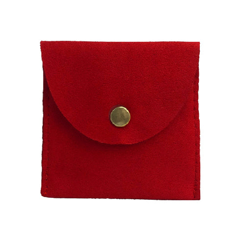 (1333) Sobre de gamuza Rojo  paquete con 5 piezas (7x7cm)