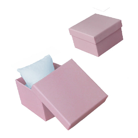 (C10RS) Caja rosa para aro (8.5 x 8.5 x 5.5 cm)